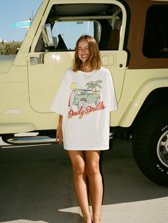 Daily Drills Tops - Daily Drills Bronco Beach Tee- OS-NWT
